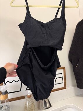 summersalt Black Bandeau One-Piece Swimsuit with Adjustable Straps